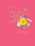30th Happy Birthday Card Age 30 Classic  Female - 8 x 6 " - Foil Embossed