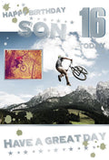 Son 16th Birthday Card 16 Today Happy Bike Design Happy Birthday