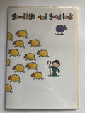 Good Luck Best Wishes Card Goodbye Shepherd Yellow Purple Sheep