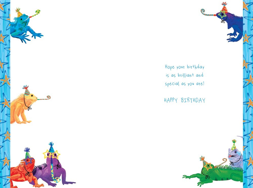 Great Grandson 7th Birthday Card Age 7 Iguanas 9" x 6" Lovely Verse