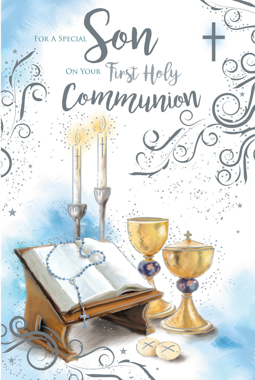 Son First Holy Communion Card Modern Quality 15x23cm Free UK P&P NMT057