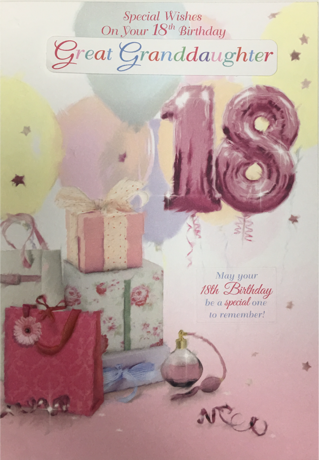 18th Happy Birthday Card Niece Daughter Sister Age 18 Great Granddaughter