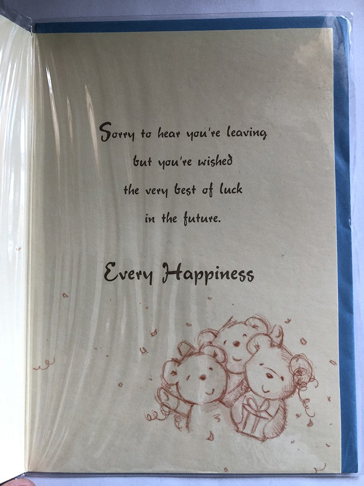Sorry You're Leaving Card 3 Bears Surprise Party Sign Balloons & Streamers