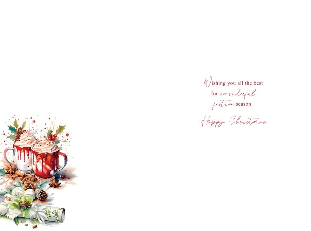 Christmas Card Niece & Partner Large Hot Chocolate Mugs Drinks 15x23cm