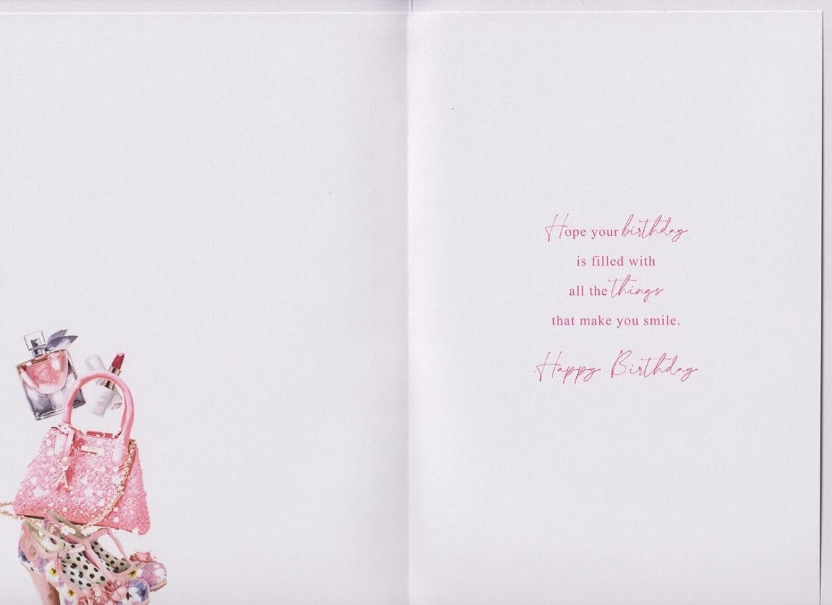 Niece 30th Birthday Card Glam Accessories & Floral Design Quality Finish 15x23cm
