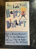12th Birthday Card Boys You're 12 Today Twelve Cute Boy Stars Medium 13x23cm