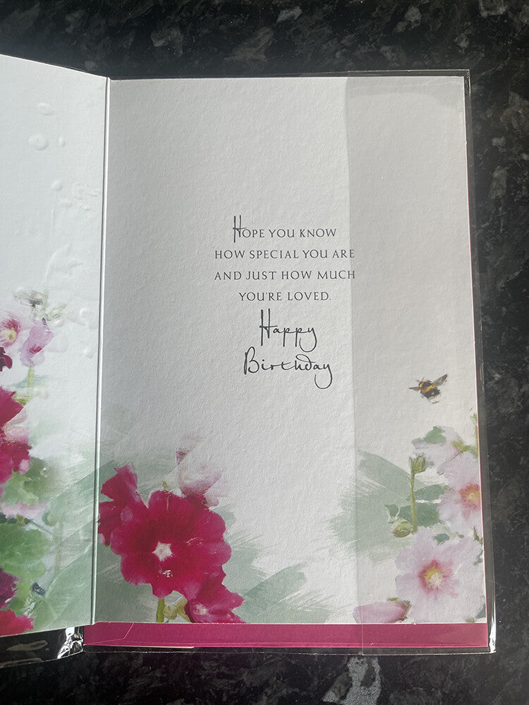 Great Granddaughter Happy Birthday Card Watercolour Flowers Butterflies