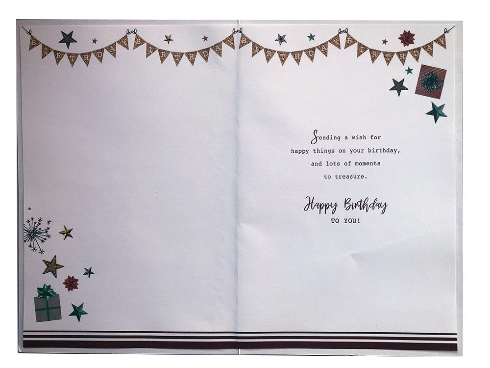 21st Birthday Card for Great-Grandson  Red & Gold  Modern Verse & Design