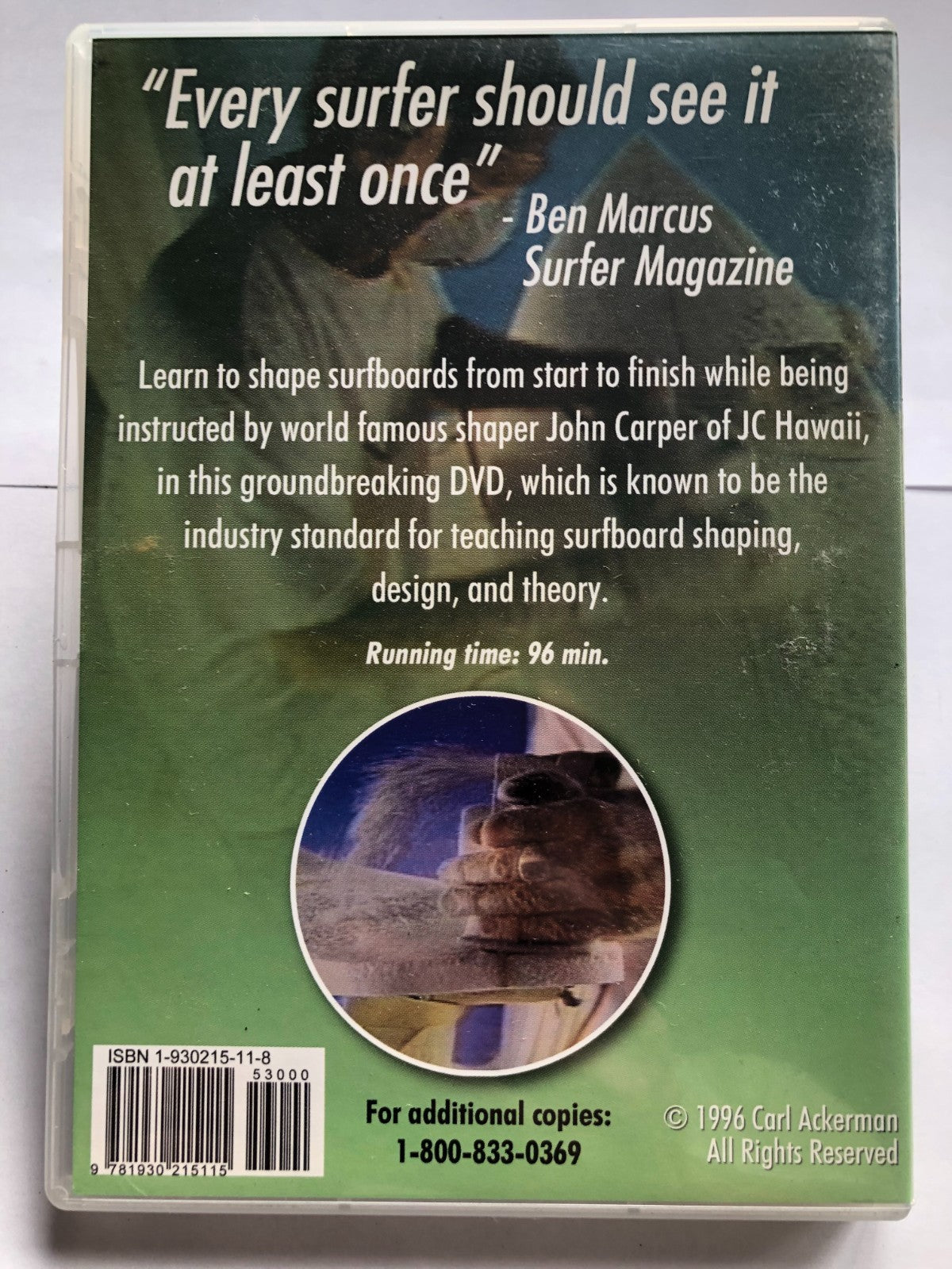 John Carper - Shaping 101 - DVD - Carl Ackerman - Surfing - Surf Boards - 1996