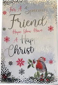 For A Special Friend Robins & Twig Design Large Christmas Card Lovely Verse