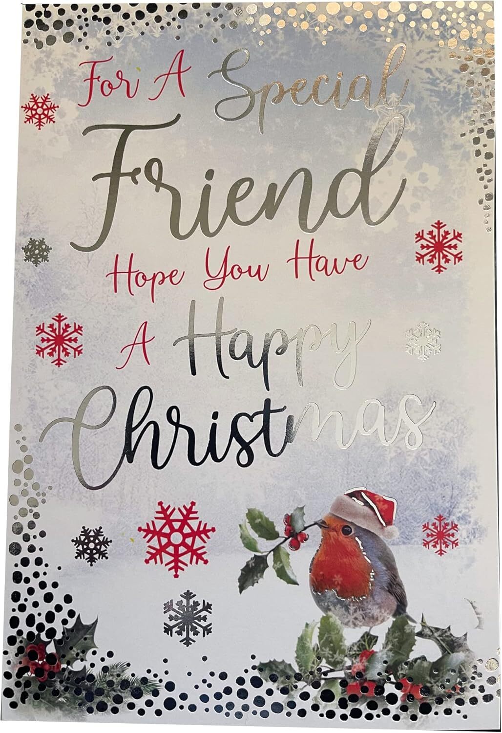 For A Special Friend Robins & Twig Design Large Christmas Card Lovely Verse
