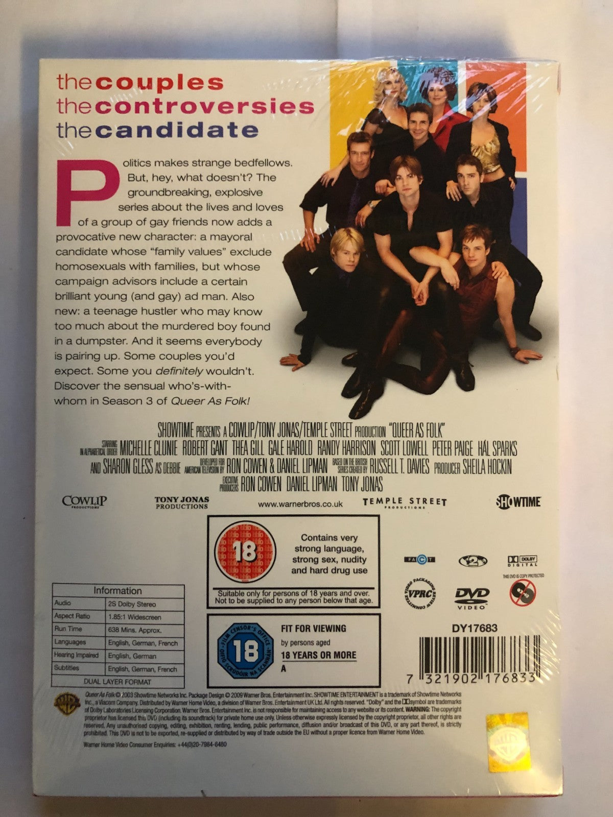 Queer As Folk Season 3 (2008) Michelle Clunie 4 discs DVD Region 2 New & Sealed