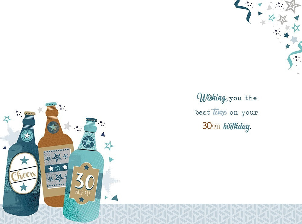 30th Happy Birthday Card Cheers & Beers to 30 Years  Beer Design
