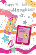 Granddaughter Happy Birthday Card Have A Great Day Texting Device
