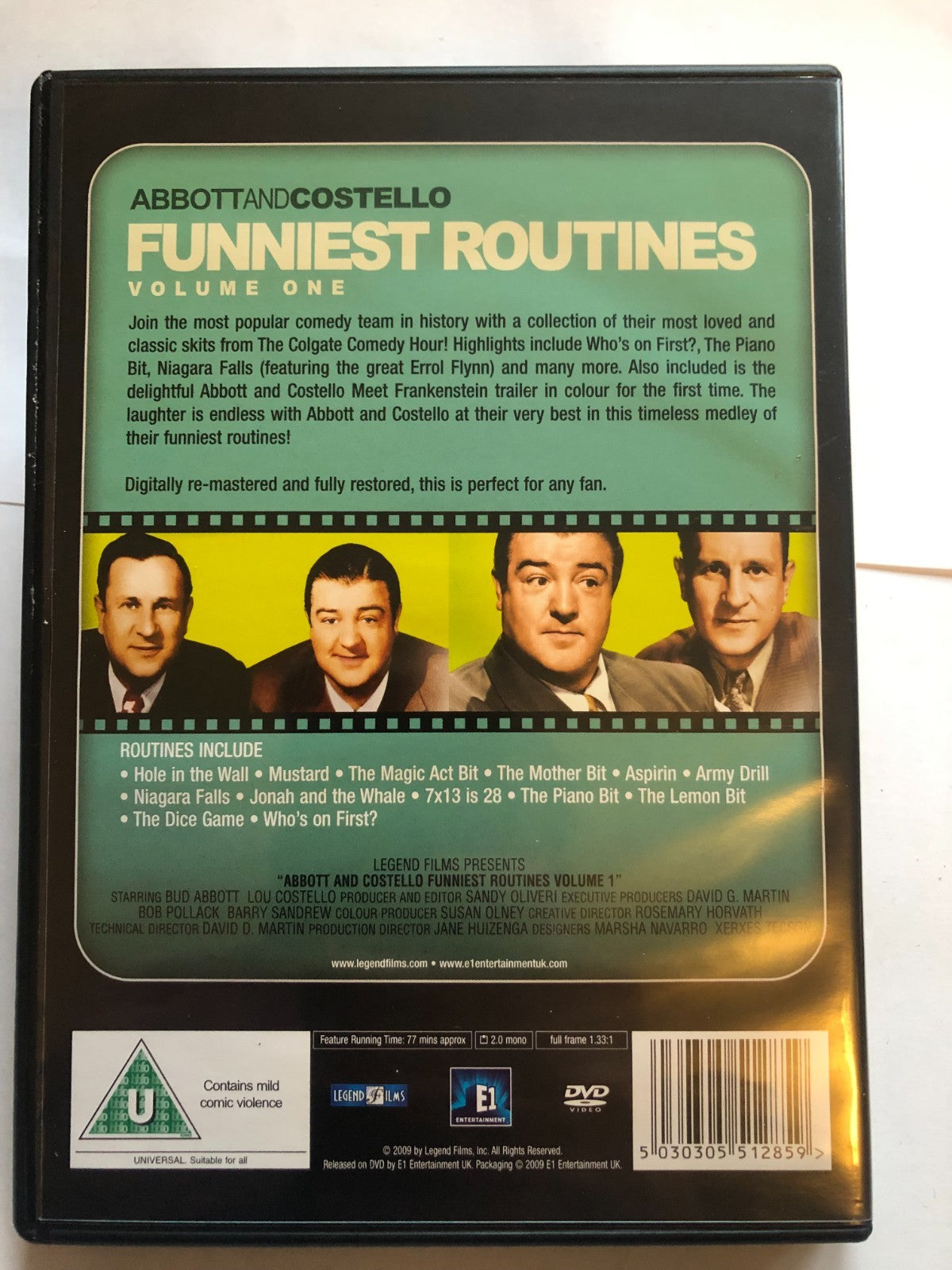 Abbott and Costello Funniest Routines Volume 1 (2009) Bud Abbott DVD Region 2