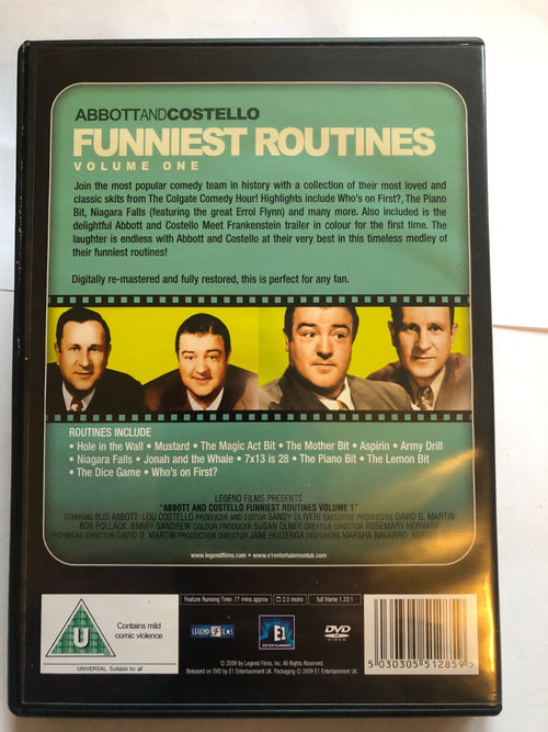 Abbott and Costello Funniest Routines Volume 1 (2009) Bud Abbott DVD Region 2
