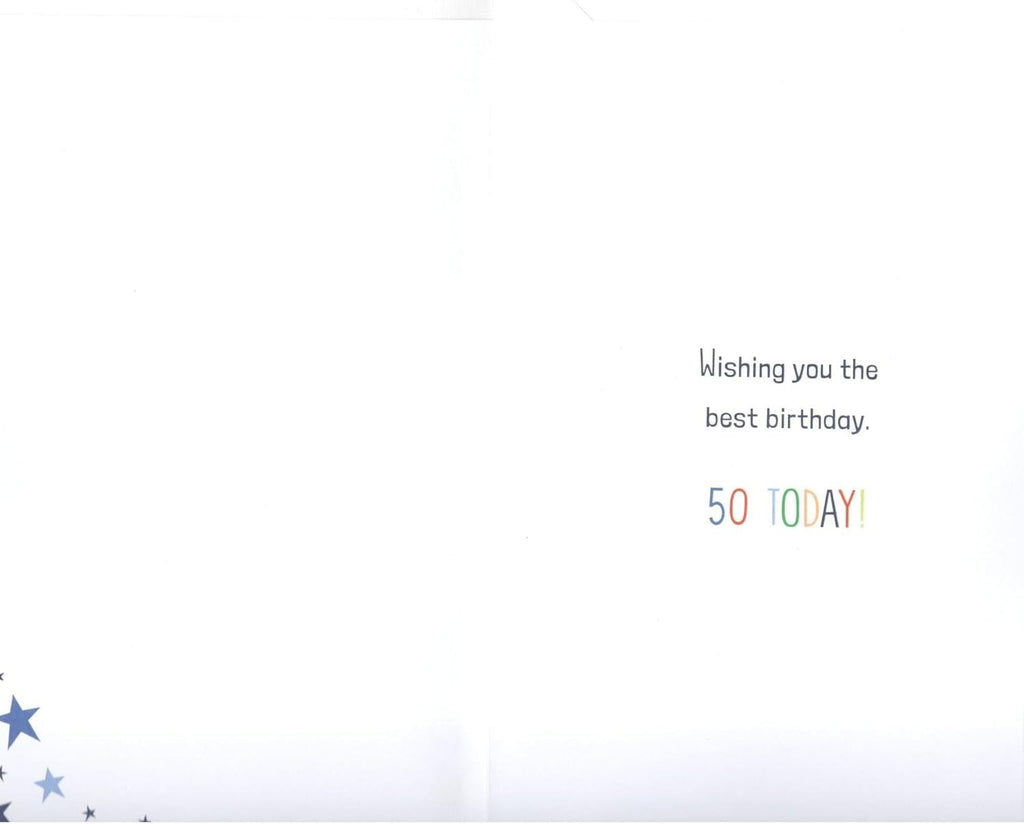 50th Birthday Card for Uncle  Funny Star Design  15x23cm Insert