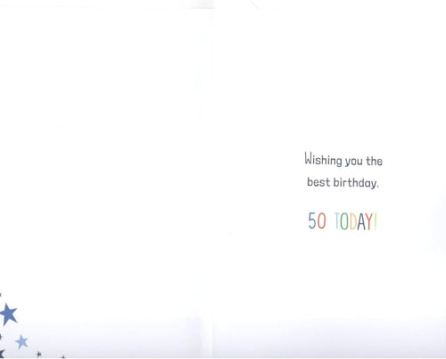50th Birthday Card for Uncle  Funny Star Design  15x23cm Insert