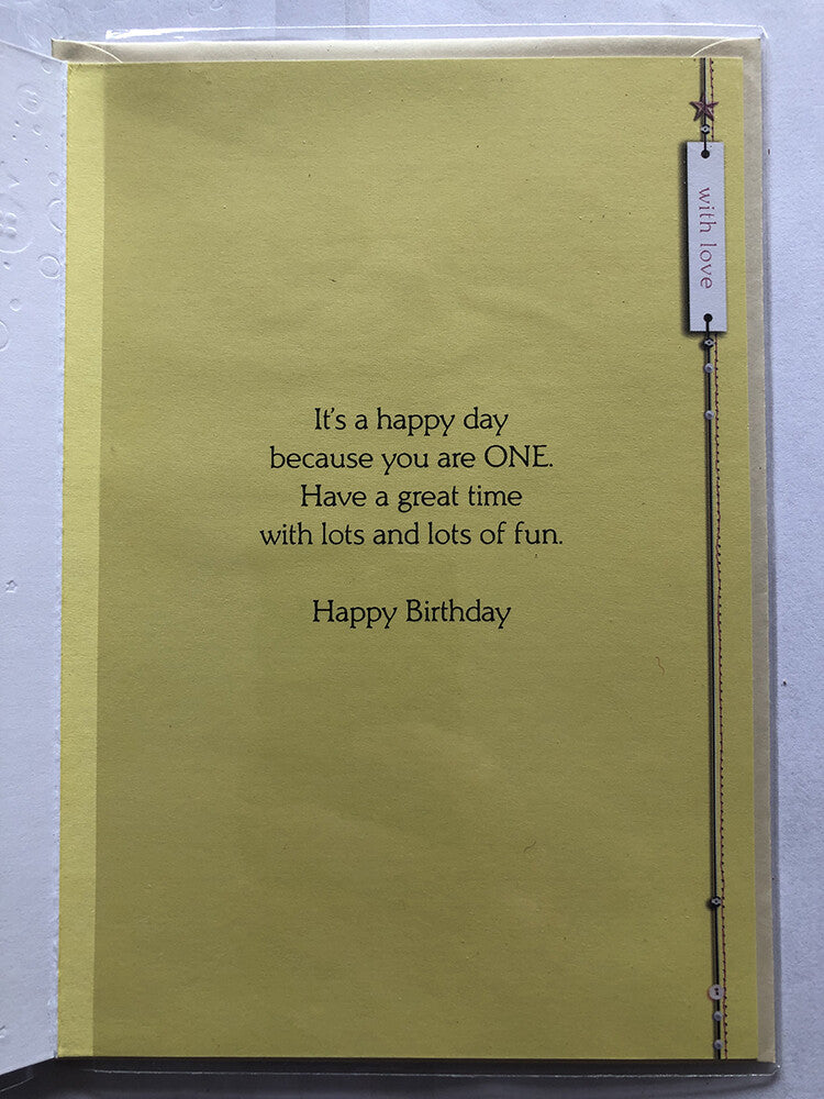 Daughter 1st First Happy Birthday Card Cute Duck