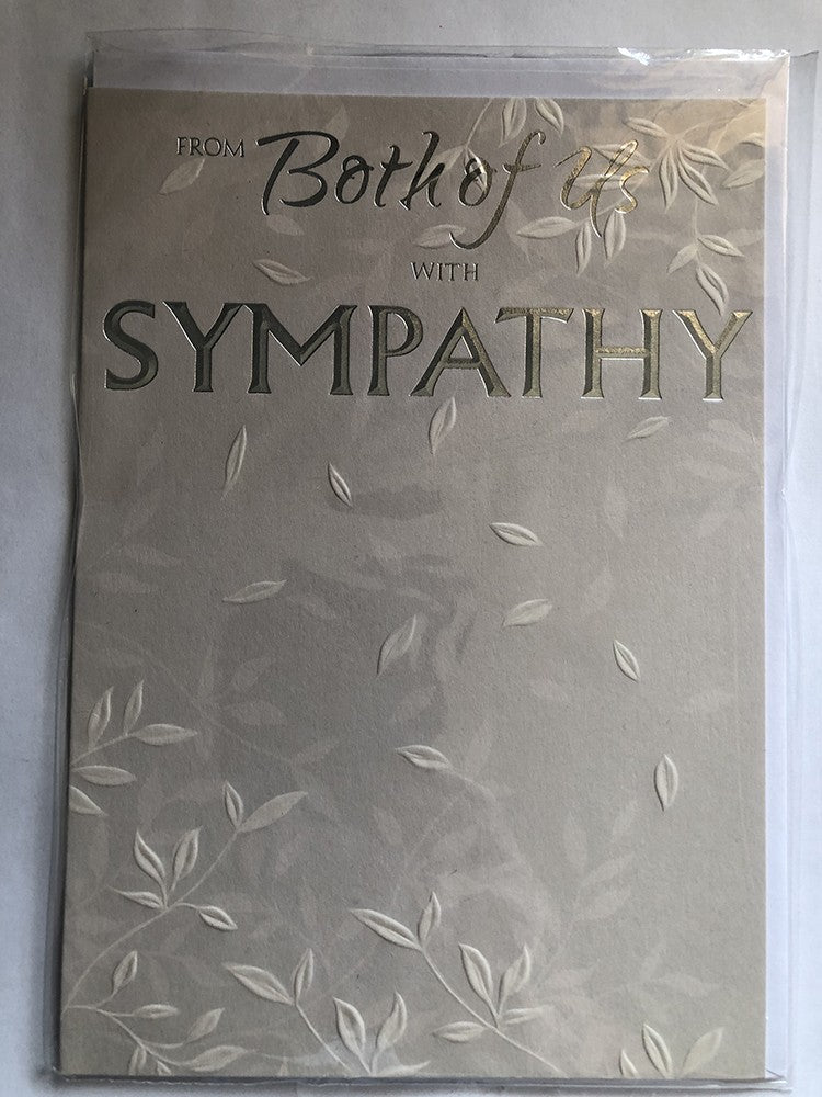 With Sympathy Condolence Card From Both Of Us Leaves