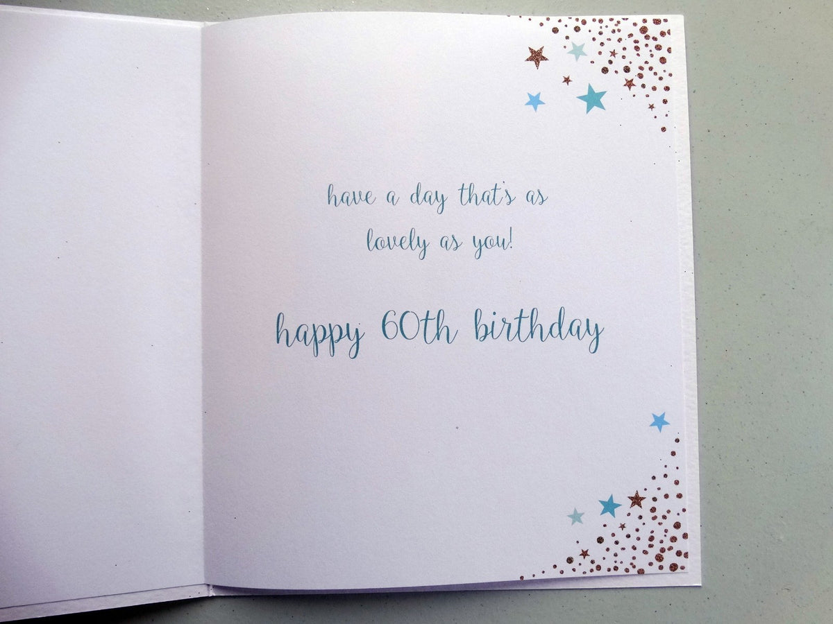 60th Happy Birthday Card 60 Fabulous Colour Me  Gold Flitter Design Good Quality