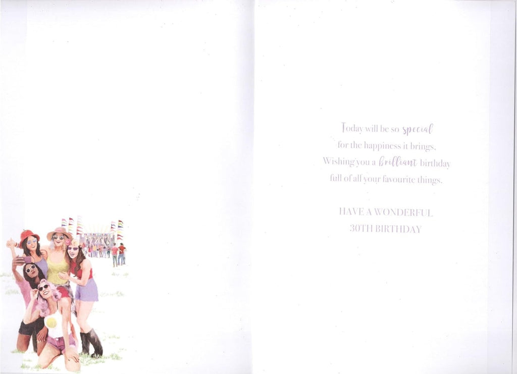 Daughter-in-law 30th Birthday Card  Festival Friends Design  15x23cm