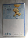 Friend Happy Birthday Card Cute Bear Holding Yellow Balloon Gifts Just For You