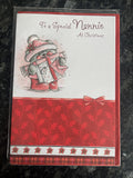 Nannie Merry Christmas Card Cute Bear Gifts Letter Ribbon