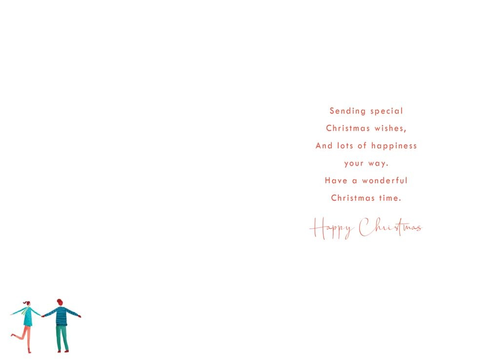 Christmas Card Special Brother & Fiancee Large Snow Scene 15x23cm