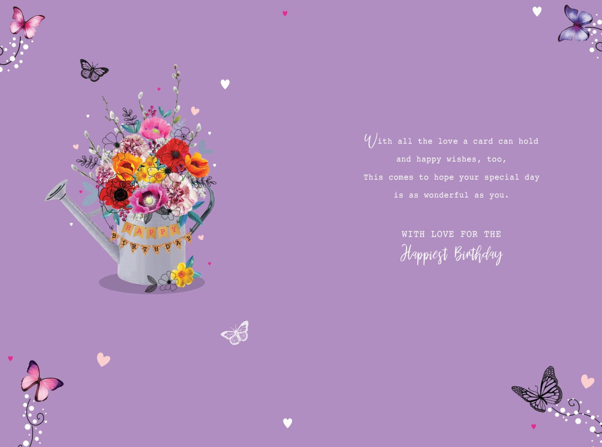 Friend 60th Birthday Card - Watercolour Flowers & Watering Can Special 60 Today