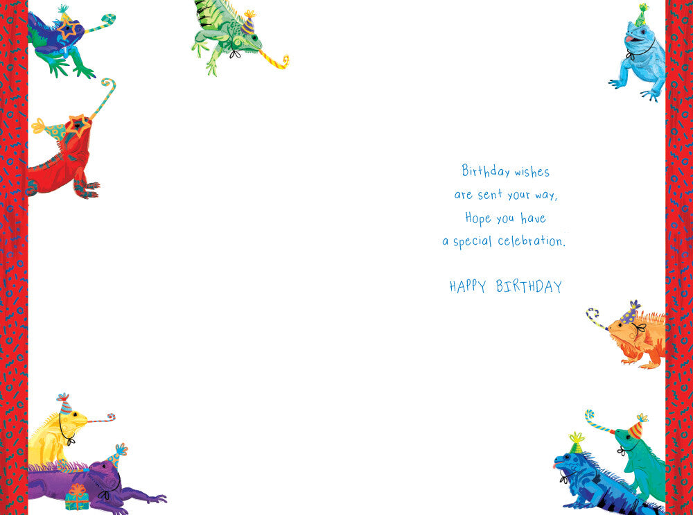 Great Grandson 9th Birthday Card Age 9 Iguanas 9" x 6" Lovely Verse