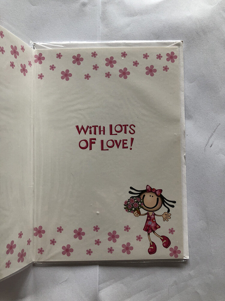 Open Female Happy Birthday Card Girl Window Flowers Especially For You