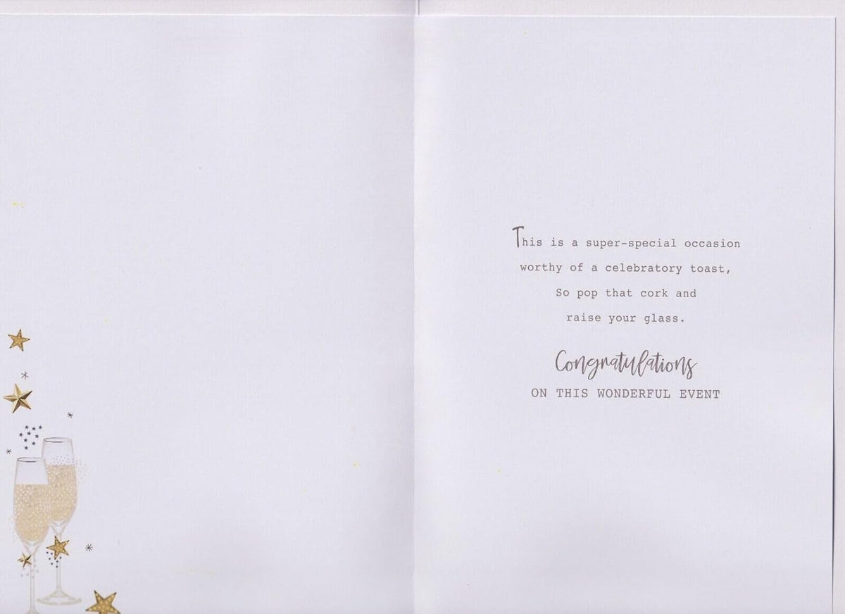 Pearl Anniversary Card  Son & Daughter-in-Law  Champagne Design 30th  15x23cm