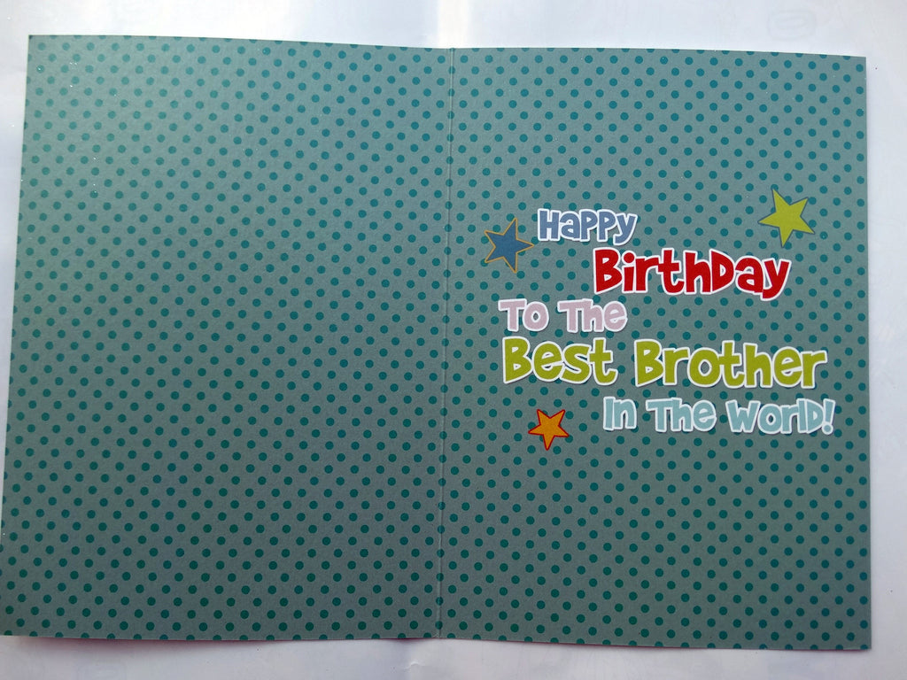 Brother Happy Birthday Card Cute Frog On Toadstool With Presents Design Modern