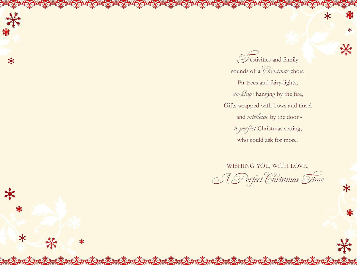 Dad & Partner Christmas Card Tree Gifts Baubles & Star Design  Lovely Verse