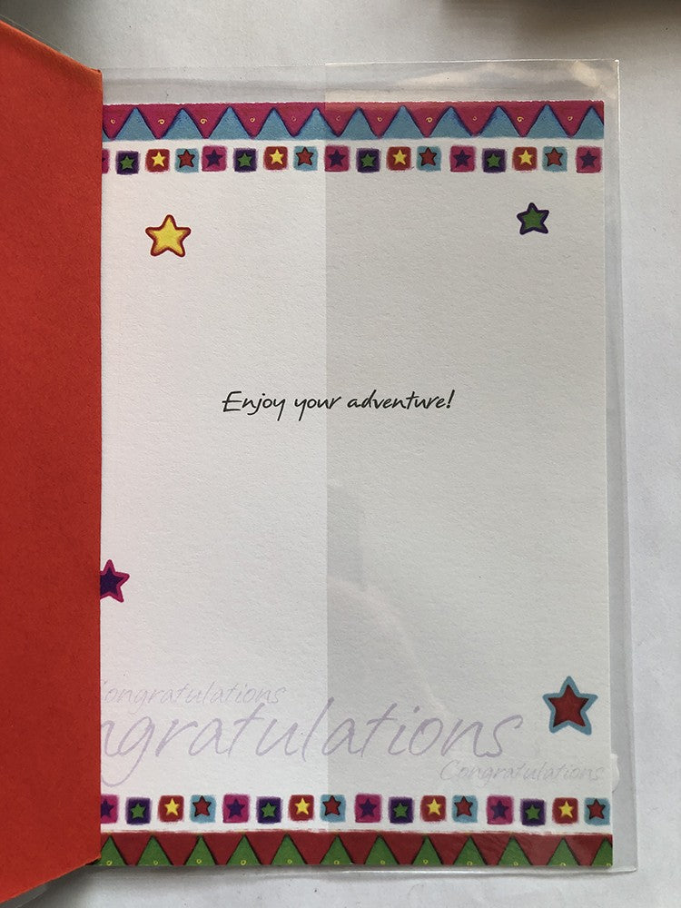 Bon Voyage Card Goodbye Good Luck Red Foil Aeroplane Congratulations