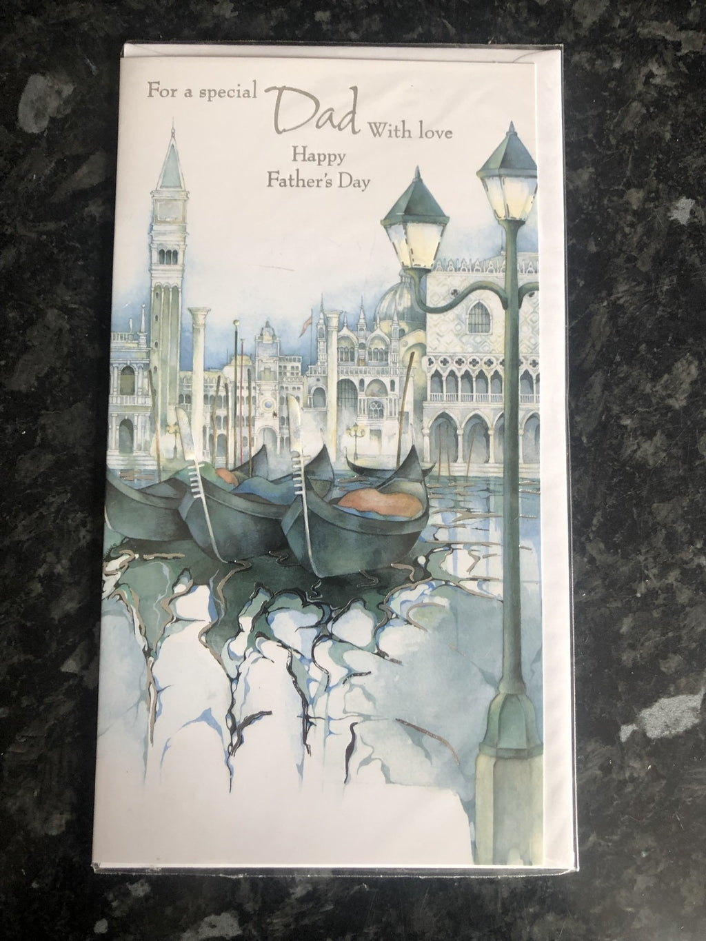 Dad Father's Day Card | Venice Scene Gondolas Travel 4.7x9" UK P&P
