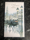 Dad Father's Day Card | Venice Scene Gondolas Travel 4.7x9" UK P&P