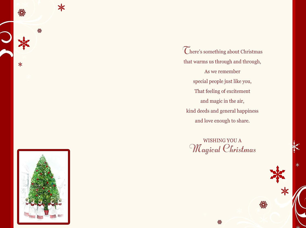 To All The Family Christmas Card Tree Bauble Choir Singing Design Lovely Verse