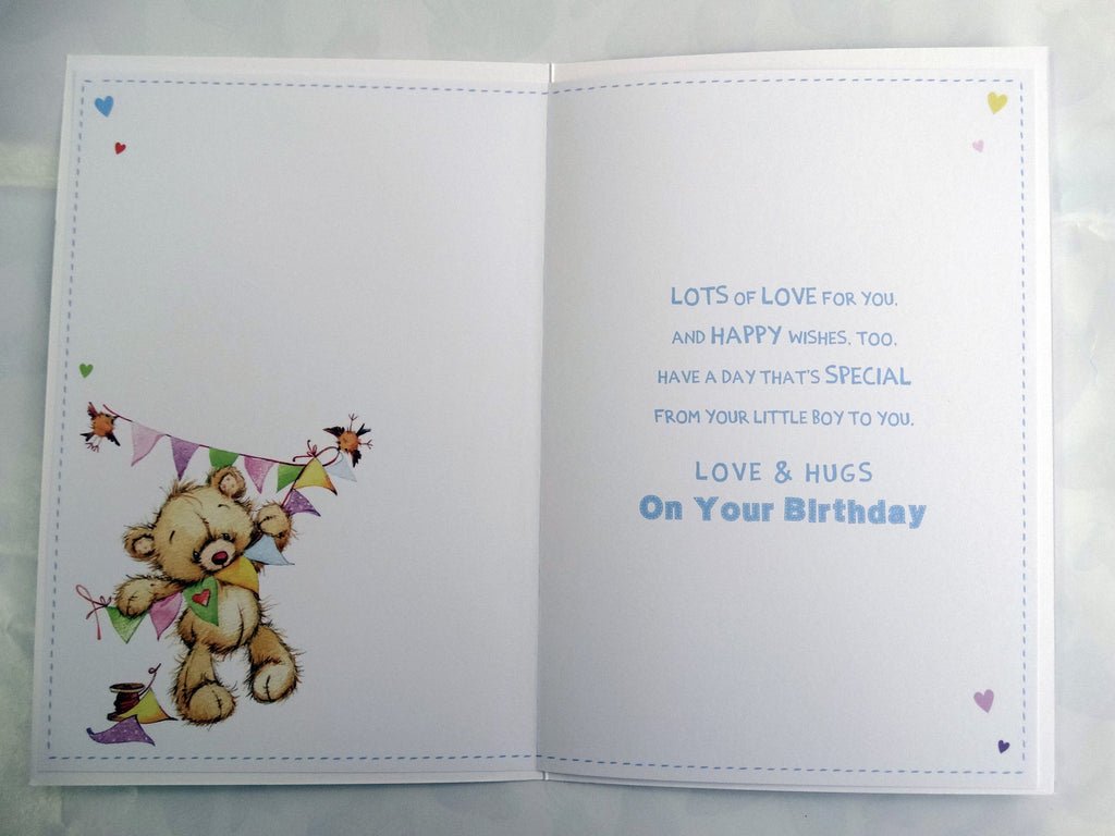 Daddy Happy Birthday Card From Your Little Boy Bear Design