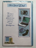 Dad Happy Birthday Card Laptop Phone Camera Watch Music