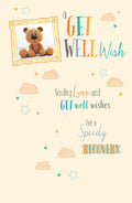 Get Well Soon Card A Get Well Wish Sending Love Teddy Design Bright Modern