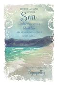 Son Sympathy Condolence Card On The Sad Loss Of Your Beach Waves & Cliff Design