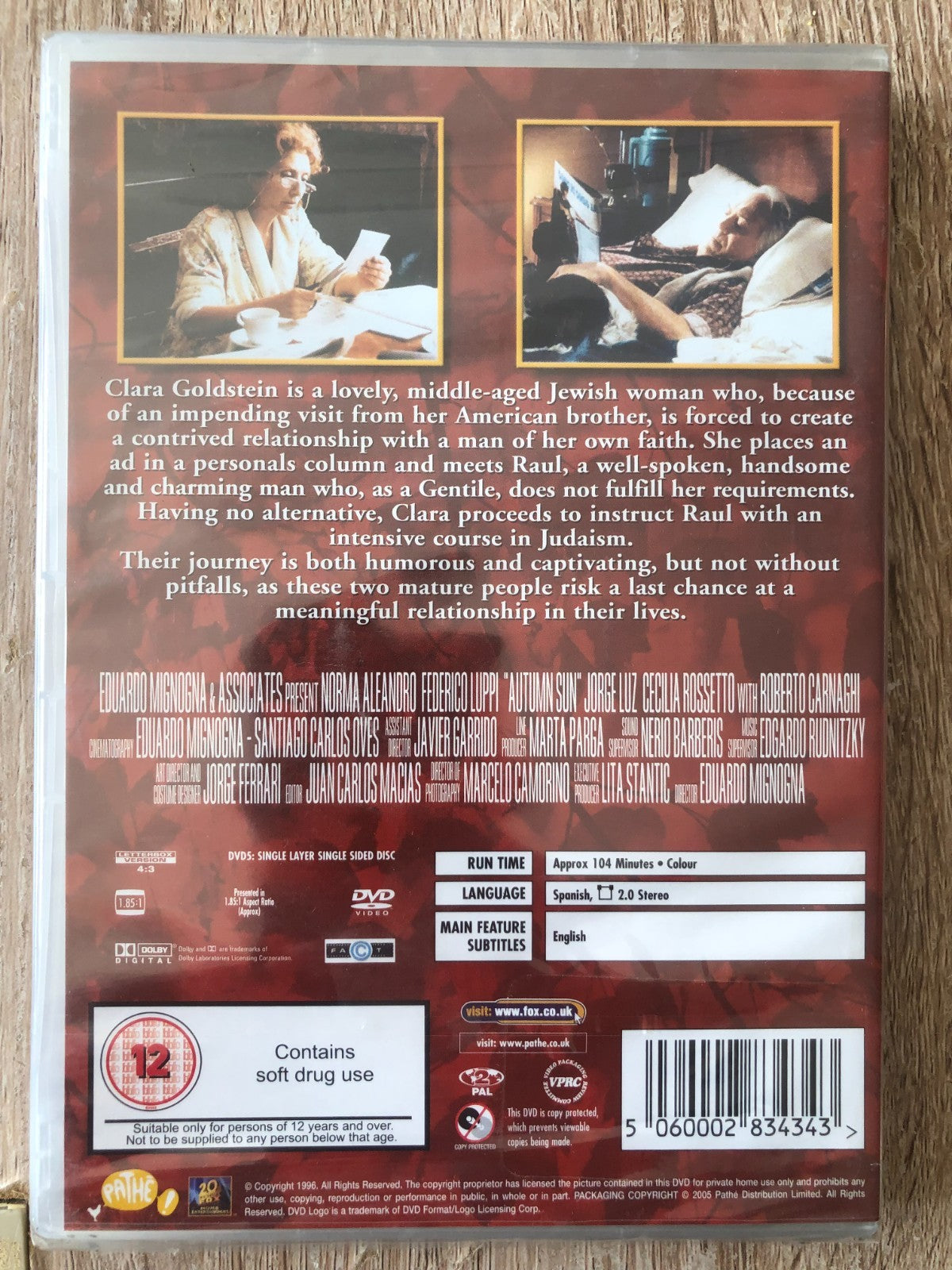 Autumn Sun (2005) Norma Aleandro Mignogna DVD Region 2 New & Sealed