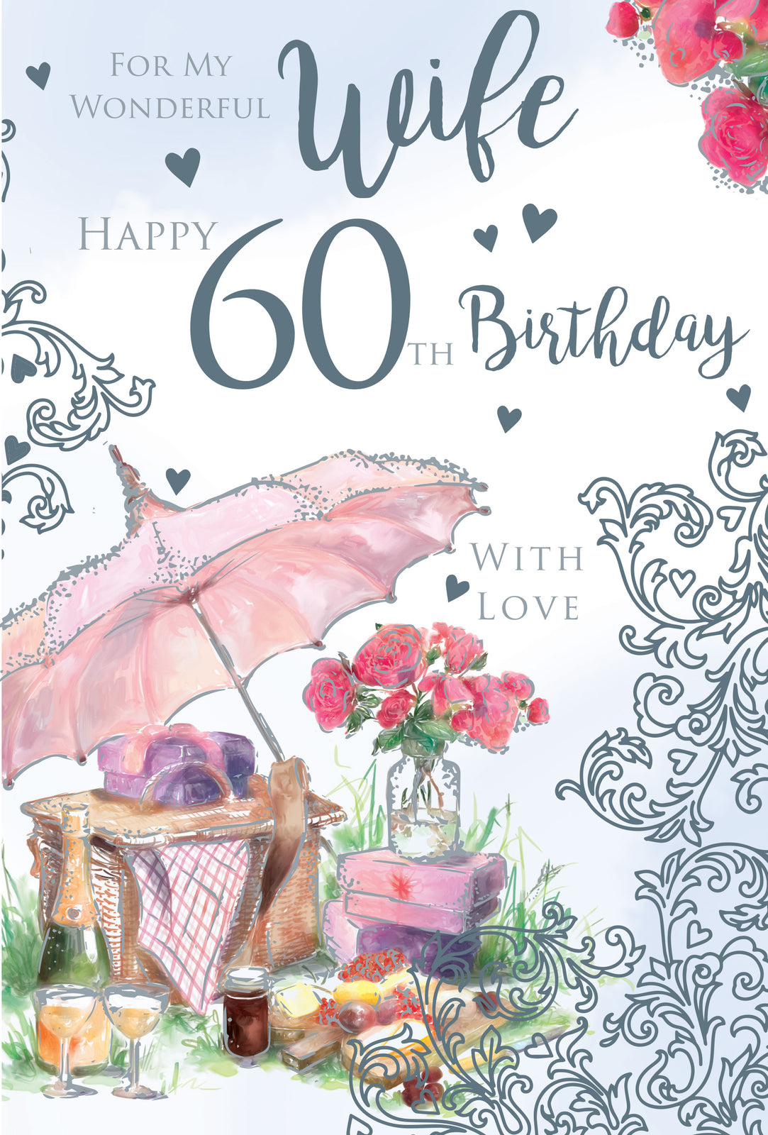 Wife 60th Birthday Card 60 Today Picnic Happy Lovely Verse