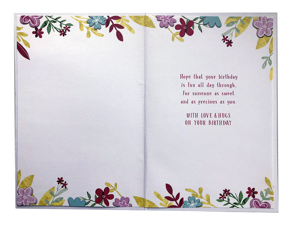 Granddaughter 1st Birthday Card Age 1 Today Cute Bunny Happy Lovely Verse