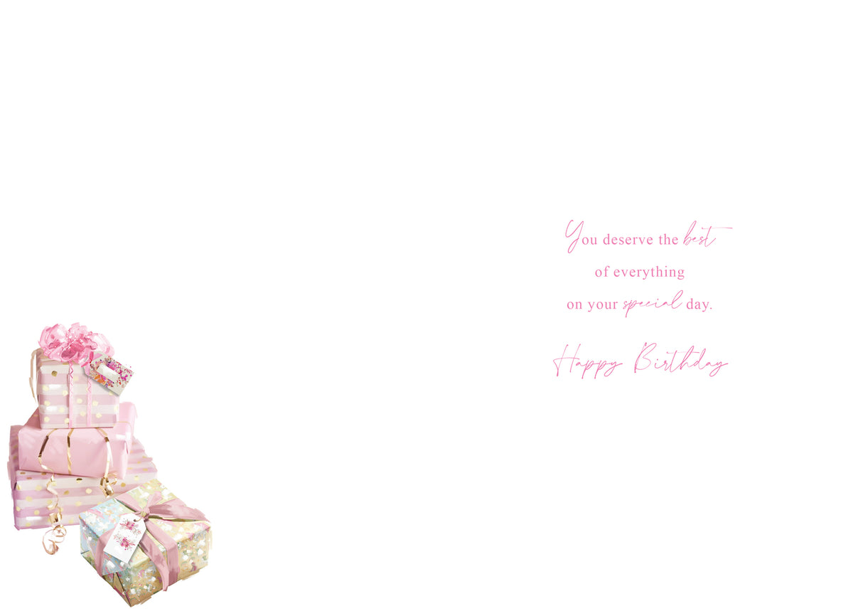 Happy 95th Birthday Card Female Foil Finish 8" x 6" Lovely Verse