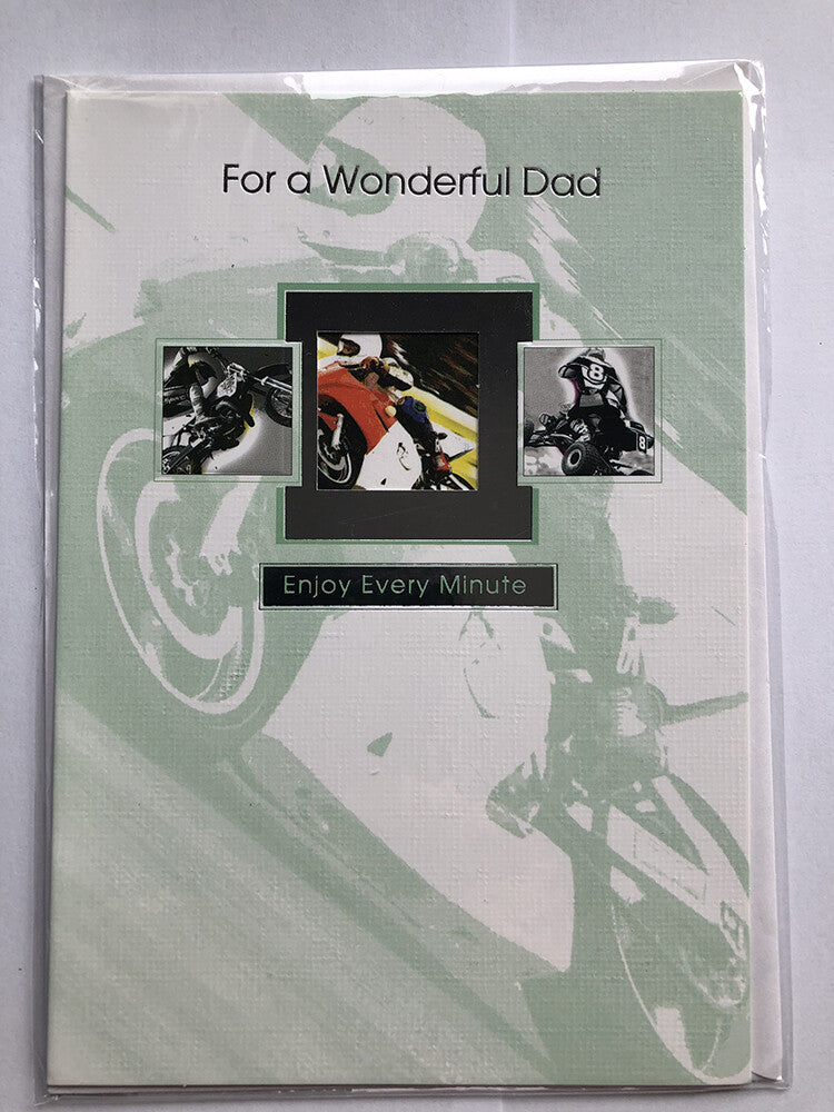 Dad Happy Birthday Card Mototrbike Quad Racing