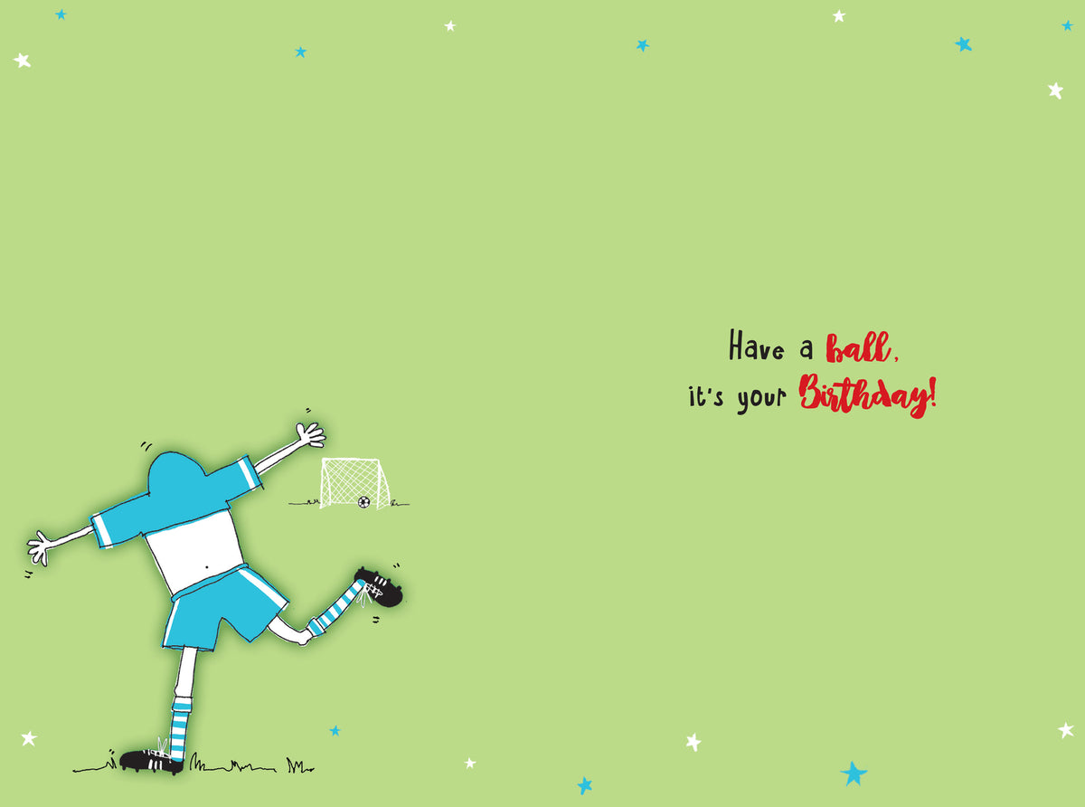 Nephew 13th Birthday Card - Boys Football Theme - Teenager Age 13 Celebrate
