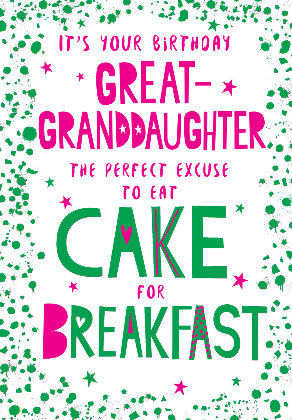 Great Granddaughter Birthday Card Perfect Excuse To Eat Cake For Breakfast Happy